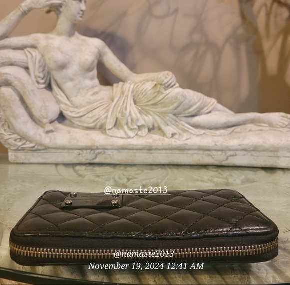 L.A.M.B. Gwen Stefani Leather Quilted Wallet Luxury Designer Vintage Celeb #62 - Picture 8 of 13